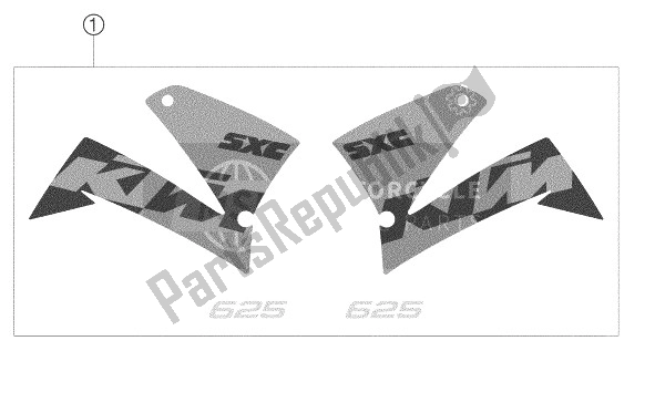 Alle onderdelen voor de Sticker 625 Sxc van de KTM 625 SXC USA 2003