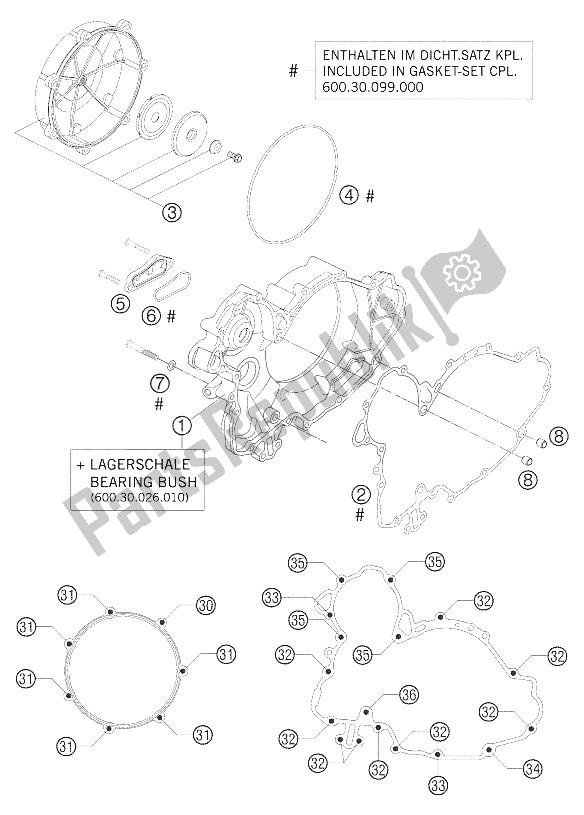 Todas las partes para Funda De Embrague 950 Adventure de KTM 950 Adventure Orange Australia United Kingdom 2005