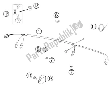 All parts for the Wire Harness 200 Exc Usa of the KTM 125 EXC SIX Days Europe 2005