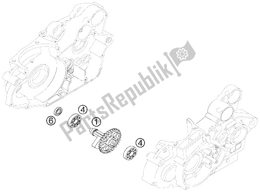 All parts for the Balancer Shaft of the KTM 450 SMR Europe 2006