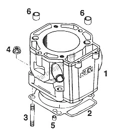 Tutte le parti per il Cilindro 400-620 Sx, Sc, Egs del KTM 400 EGS E 11 LT Orange Europe 1997