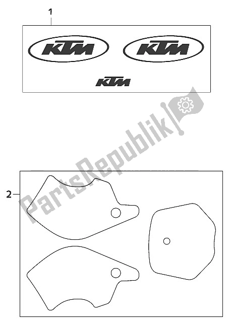 Tutte le parti per il Set Di Decalcomanie 65sx 2001 del KTM 65 SX Europe 600115 2001