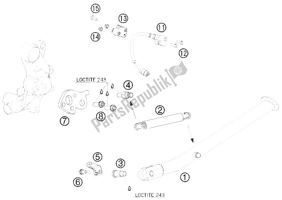 All parts for the Side / Center Stand of the KTM 690 Enduro 08 USA 2008