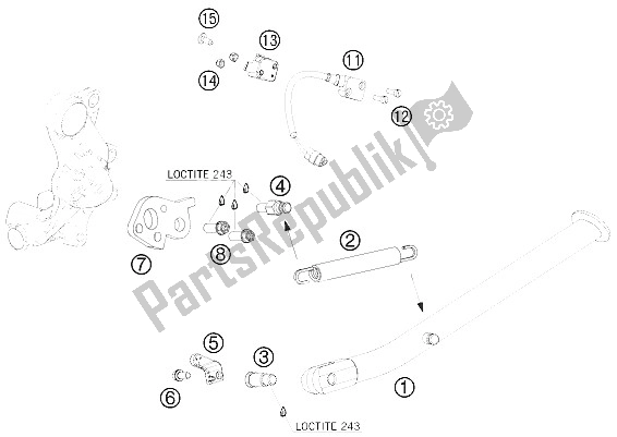 All parts for the Side / Center Stand of the KTM 690 Enduro R 09 Europe 2009