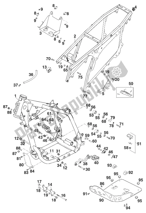 All parts for the Frame , Adventure '97 of the KTM 620 EGS E Adventure Europe 1997