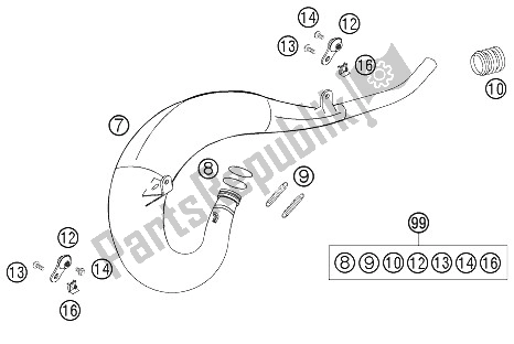 Wszystkie części do Rura Wydechowa KTM 125 SXS Europe 2006