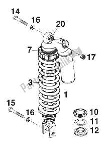 All parts for the Rear Suspension Wp Duke '99 of the KTM 640 Duke II ROT Europe 2001