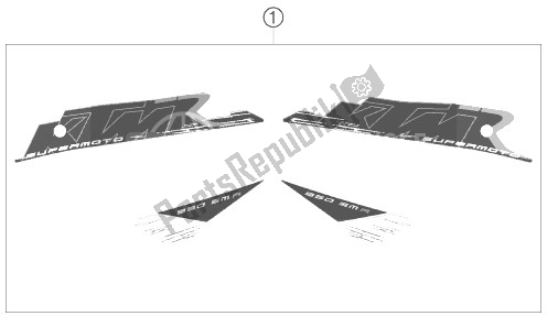 All parts for the Decal of the KTM 950 Supermoto R Europe 2007