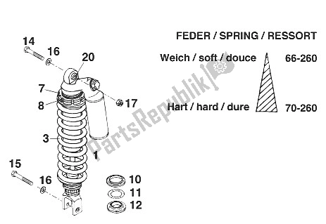 All parts for the Rear Suspension Wp Adventure 2001 of the KTM 640 Adventure R Australia 2001