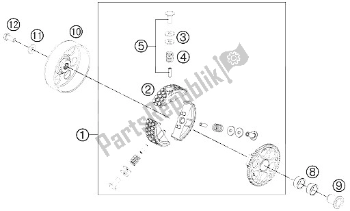 All parts for the Clutch of the KTM 50 SXS USA 2012