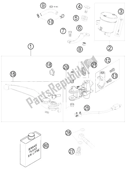 Todas las partes para Cilindro De Freno De Mano de KTM 950 Supermoto R Europe 2008