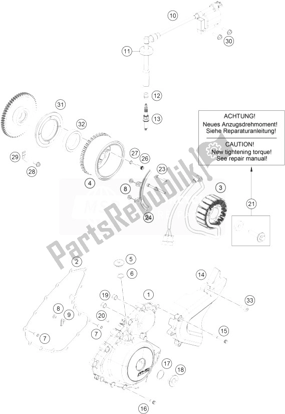 Todas as partes de Sistema De Ignição do KTM RC 390 White ABS B D 14 USA 2014