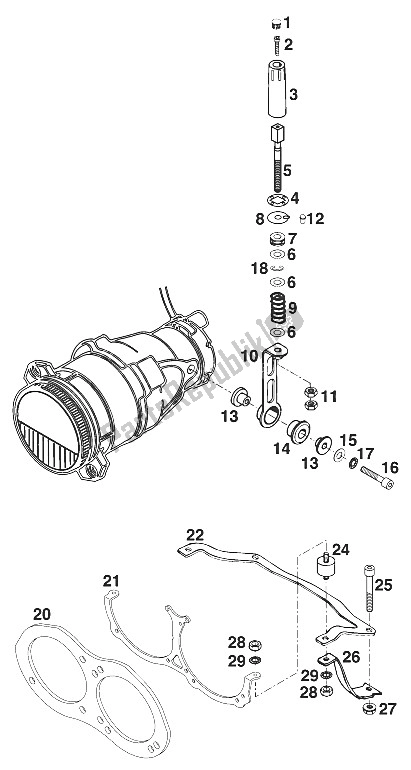 Tutte le parti per il Faro - Staffa Di Supporto del KTM 620 Duke 37 KW Europe 972661 1996