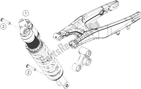 Alle onderdelen voor de Schokdemper van de KTM 350 XC F USA 2015