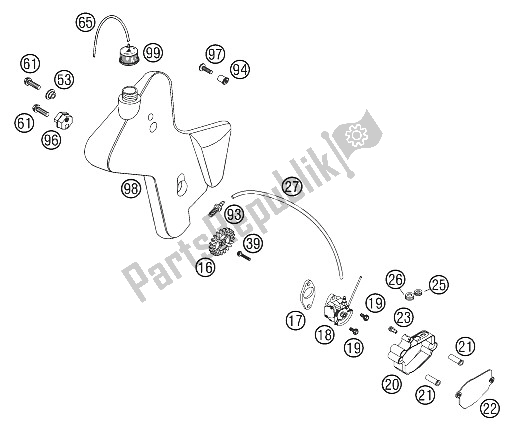 All parts for the Lubricating System 200 Exs Gs of the KTM 200 EXC SGP GS Asia 2002