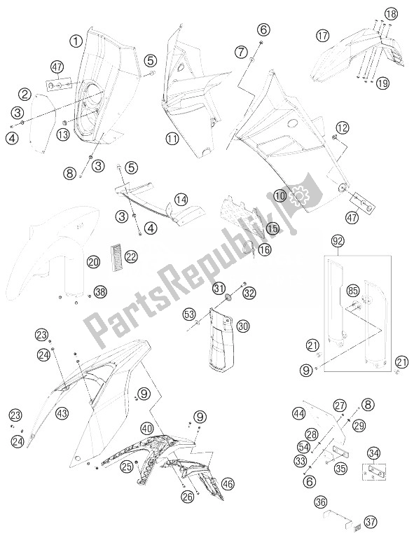 Tutte le parti per il Maschera, Parafanghi del KTM 450 Rally Factory Replica Europe 2014