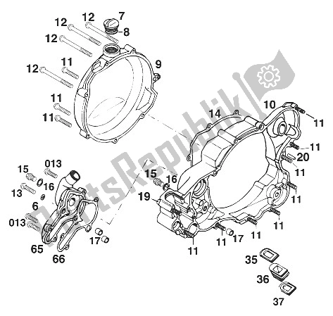 Todas las partes para Tapa De Embrague 250/300/360'96 de KTM 250 EGS M ö 12 KW Europe 730070 1997