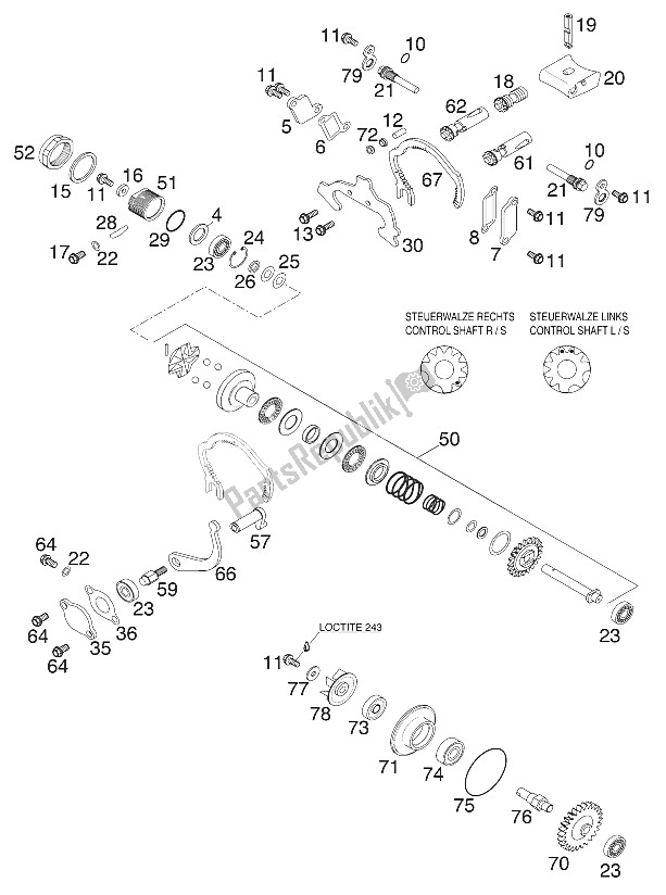 Toutes les pièces pour le Contrôle Des Gaz D'échappement 125/200 2001 du KTM 200 MXC USA 2001