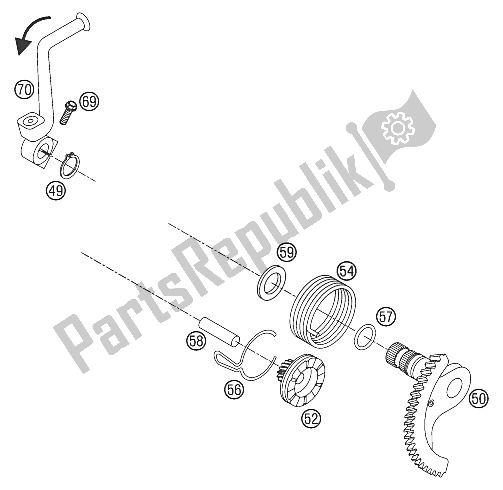 Todas las partes para Kick Starter 50 Ac 2002 de KTM 50 Senior Adventure Europe USA 2002