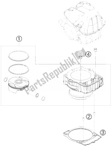 Tutte le parti per il Cilindro del KTM 450 SX F Europe 2014