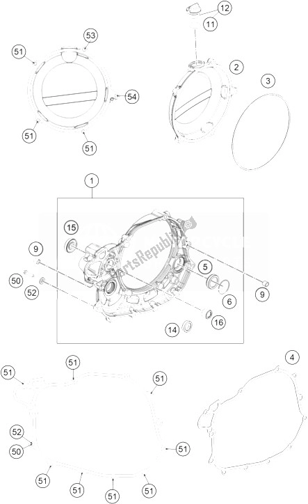 Tutte le parti per il Coperchio Frizione del KTM 450 SX F Europe 2014