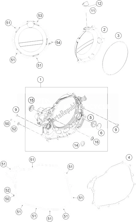 Tutte le parti per il Coperchio Frizione del KTM 450 SX F Factory Edition USA 2014