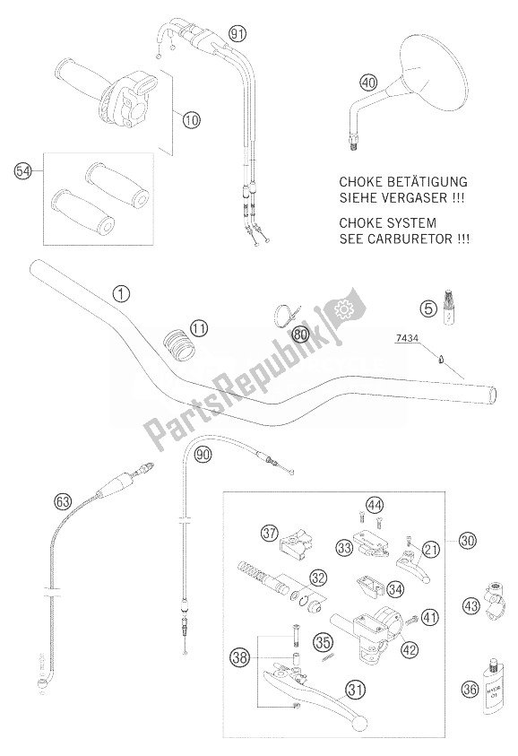 Todas las partes para Manillar, Controles de KTM 660 Rally Factory Replica Europe 2007