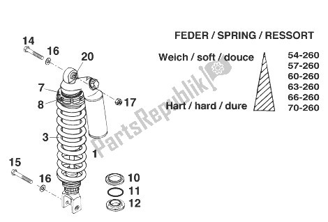 All parts for the Rear Suspension Wp 400/540/620 Sxc ' of the KTM 620 SX 99 Europe 1999