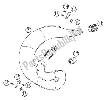 Toutes les pièces pour le échappement 250/300 du KTM 300 EXC USA 2003