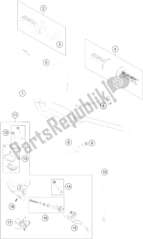 Toutes les pièces pour le Guidon, Commandes du KTM 65 SX Europe 2015