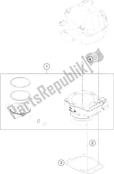 All parts for the Cylinder of the KTM 450 SX F Factory Edition USA 2015