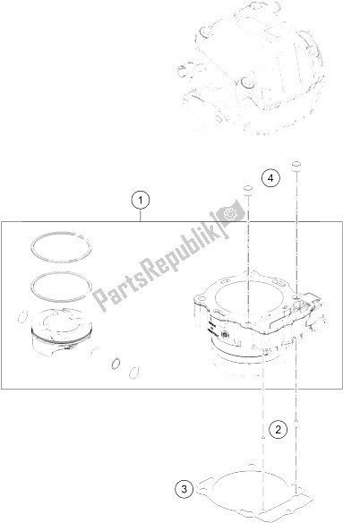 Tutte le parti per il Cilindro del KTM 450 XC F USA 2016