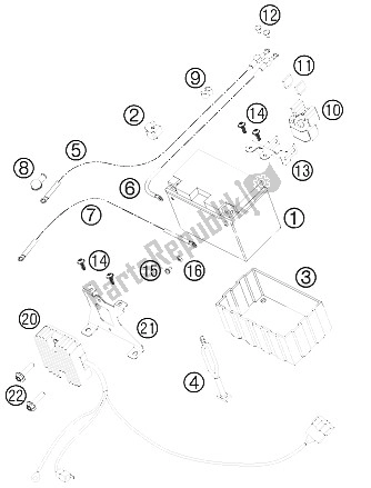 Tutte le parti per il Batteria del KTM 990 Supermoto R Australia United Kingdom 2011