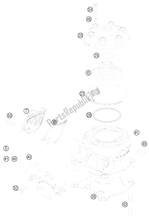 Todas las partes para Cilindro de KTM 85 SX 17 14 Europe 2008