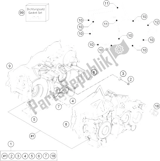 Todas las partes para Caja Del Motor de KTM Freeride 250 R Australia 2015