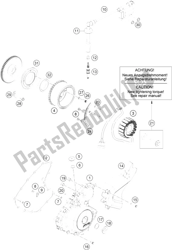 Tutte le parti per il Sistema Di Accensione del KTM RC 390 White ABS CKD 15 China 2015