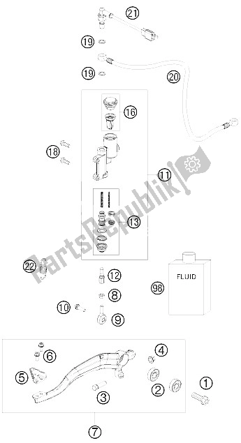 Todas las partes para Control De Freno Trasero de KTM 525 XC ATV Europe 2009