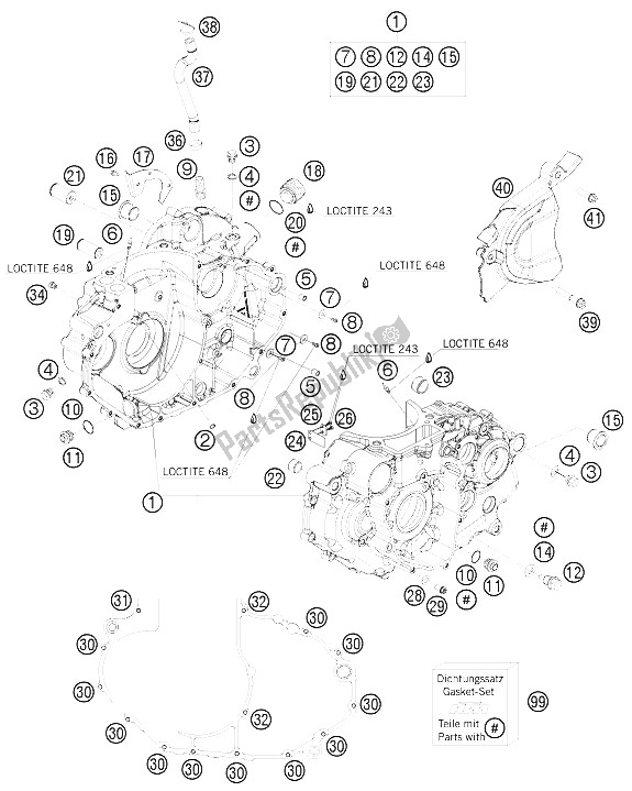 Todas as partes de Caixa Do Motor do KTM 690 SMC USA 2008