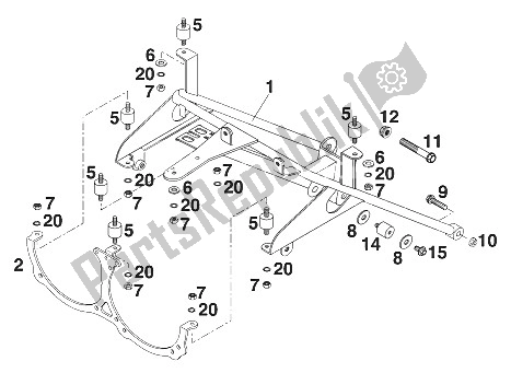 Todas las partes para Marco De Apoyo Aventura De Cabina de KTM 640 Adventure R Australia 2000