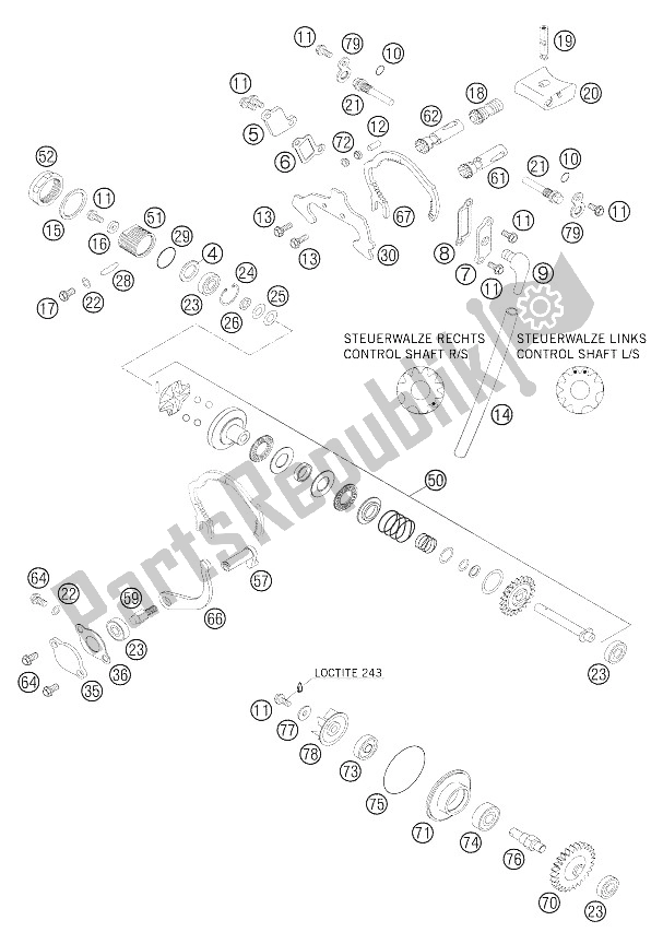 Todas las partes para Control De Escape de KTM 200 XC W USA 2006