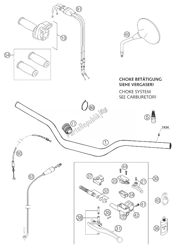 Toutes les pièces pour le Guidon, Instruments 660 Ral du KTM 660 Rallye Factory Repl Europe 2003