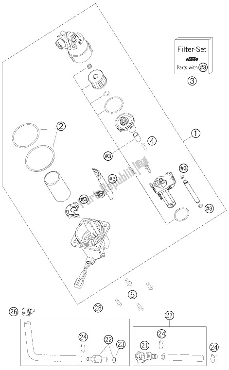 Todas las partes para Bomba De Combustible de KTM 990 Adventure Black ABS Australia United Kingdom 2006