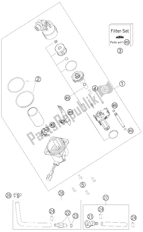 Toutes les pièces pour le Pompe à Essence du KTM 990 Adventure Orange ABS Europe 2006