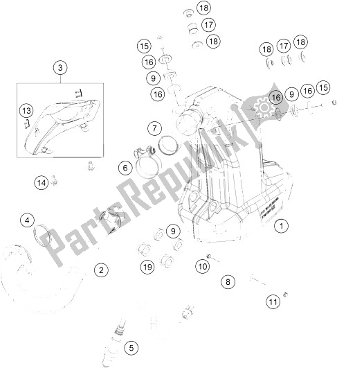 Wszystkie części do System Wydechowy KTM 125 Duke Europe 8003K4 2011