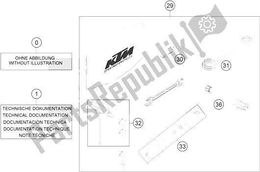 Tutte le parti per il Kit Accessori del KTM 690 Enduro R ABS Australia 2016