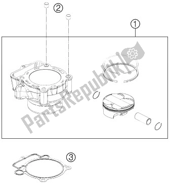 All parts for the Cylinder of the KTM 350 SX F Europe 2014