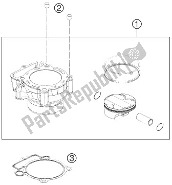 Tutte le parti per il Cilindro del KTM 350 XC F USA 2014