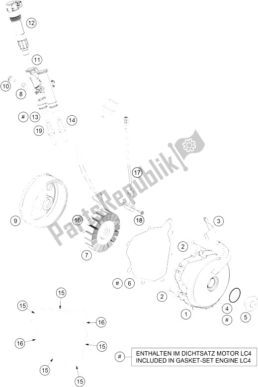 Todas las partes para Sistema De Encendido de KTM 690 Duke White ABS China 2015