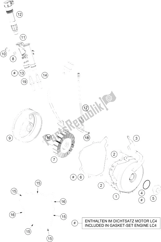Alle onderdelen voor de Ontbrandingssysteem van de KTM 690 SMC R ABS Australia 2016