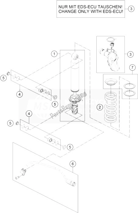 Tutte le parti per il Ammortizzatore Smontato del KTM 1190 Adventure ABS Orange Australia 2013